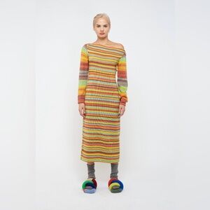 Striped Multicolor Knit Dress